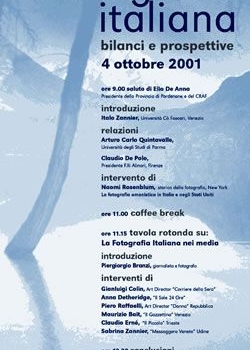 2001 - 4 ottobre convegno "La Fotografia Italiana, bilanci e prospettive"